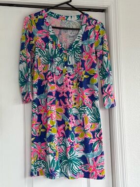 Lilly Pulitzer Floral Shift Dress - Pink, Blue & Green